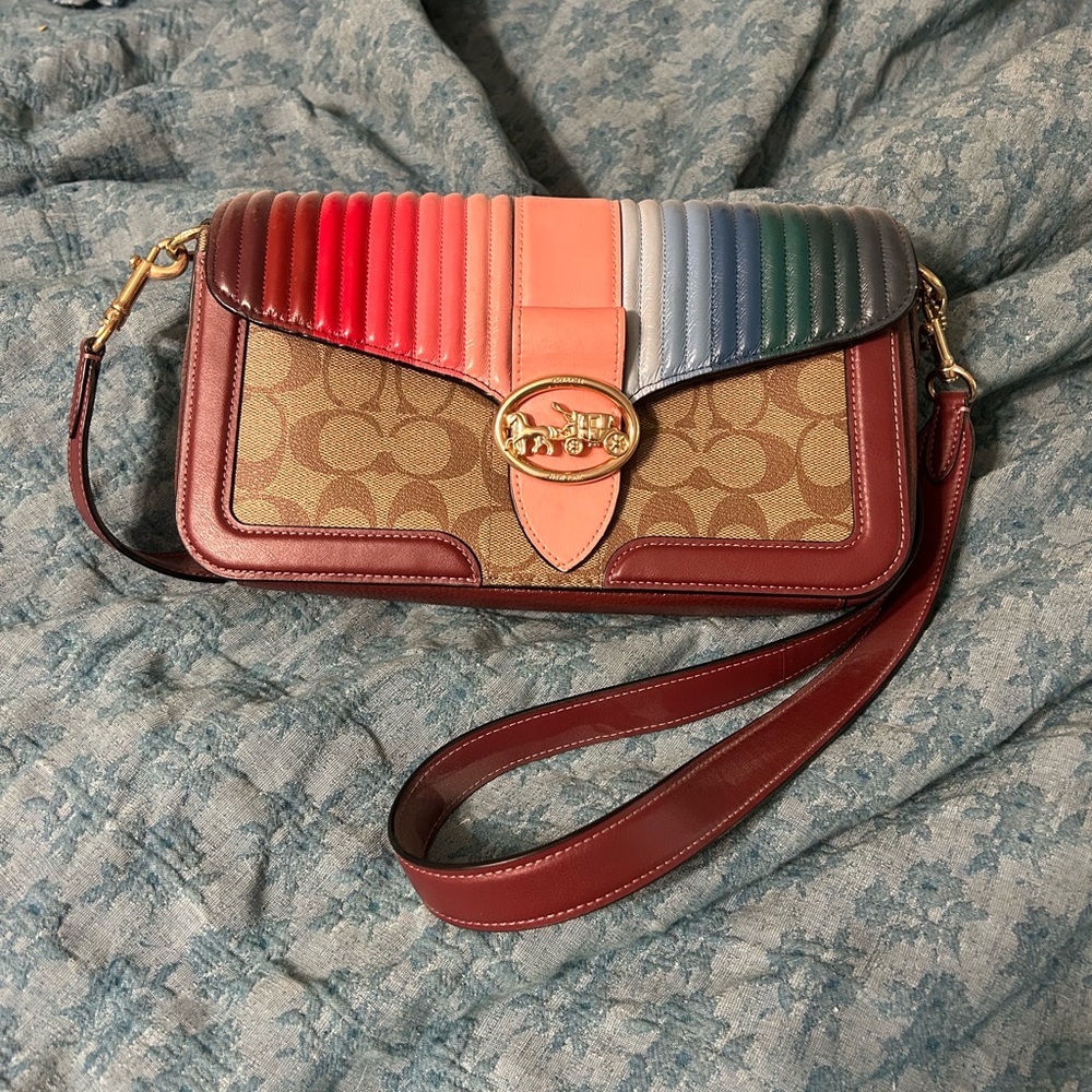 Coach Georgie Signature Rainbow Crossbody Bag